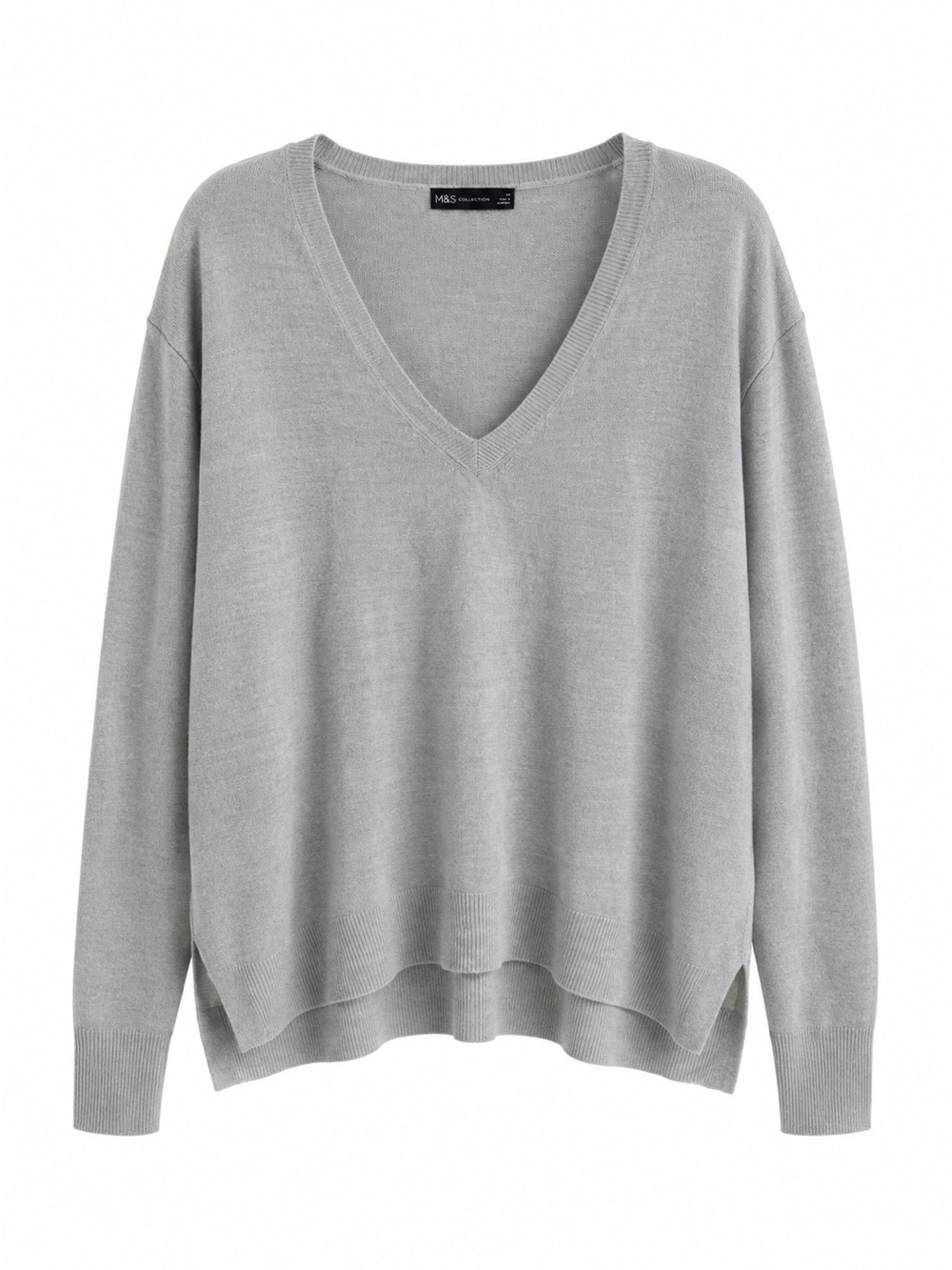 Marks & Spencer Light Grey V-Neck Sweater